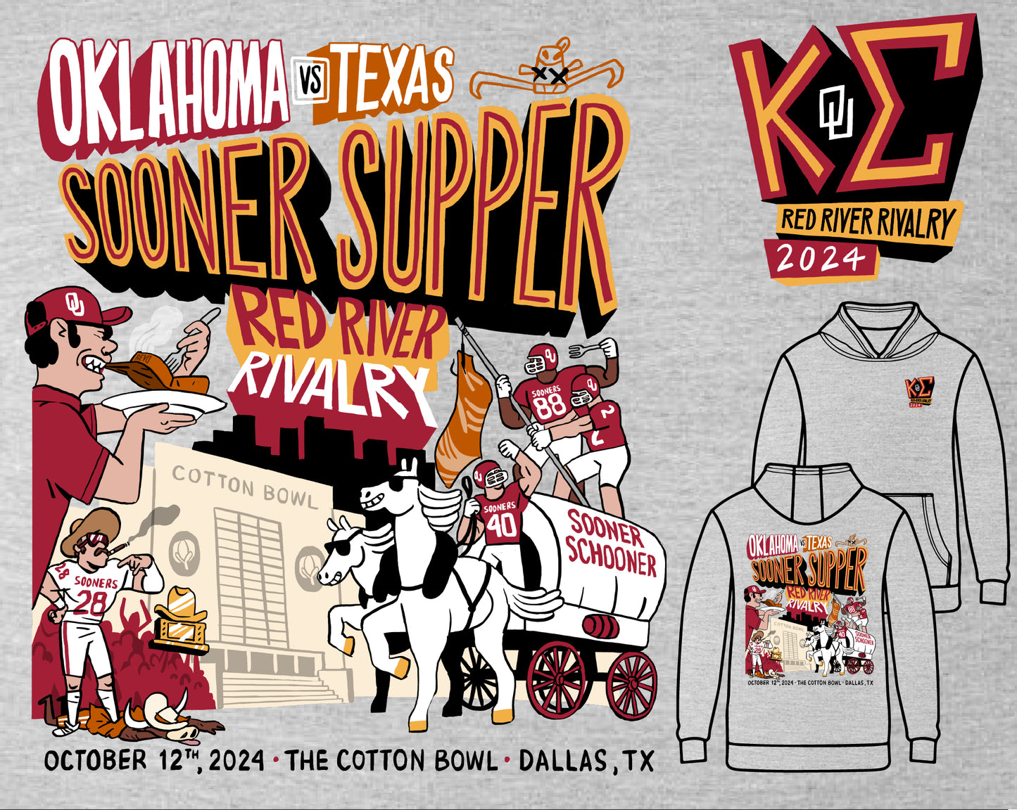 Oklahoma Kappa Sigma 2024 Red River Rivalry Hoodie